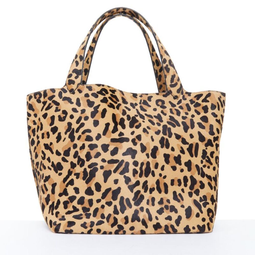 Alaia 2025 Le Cabas Leopard Calf Hair Tote Bag